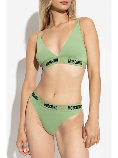 Moschino Bra With Logo, Women's, Green - MOSCHINO - BALAAN 2