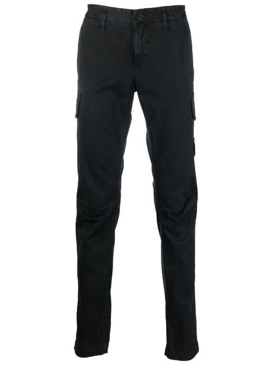 Men's Wappen Patch Cargo Straight Pants Black - STONE ISLAND - BALAAN 2