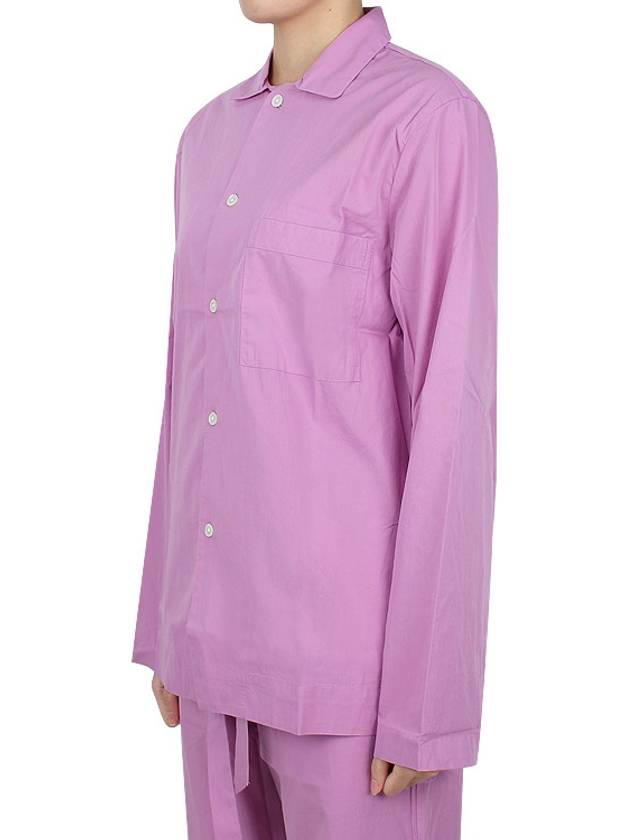 Poplin Long Sleeve Shirt Purple Pink - TEKLA - 8