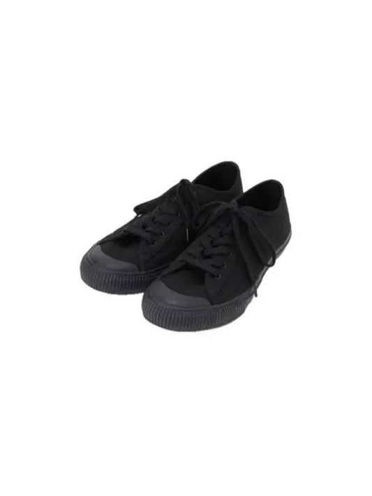 Yohji Yamamoto Women s Black Y Cotton Canvas Rubber Heel Sneakers YQ E01 090 BLK - Y-3 - BALAAN 1