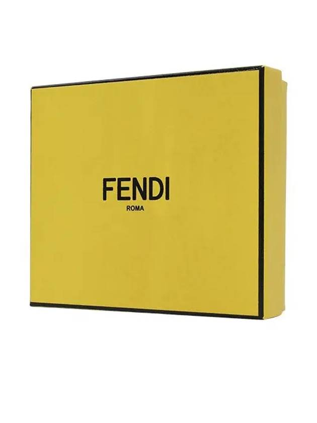 FF Fabric Leather Bifold Wallet Brown - FENDI - BALAAN 10