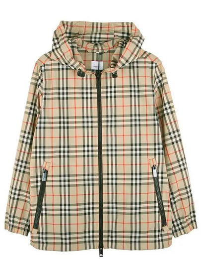 Check Hooded Jacket Archive Beige - BURBERRY - BALAAN 2