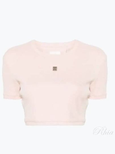 4G Logo Crop Short Sleeve T-Shirt Pink - GIVENCHY - BALAAN 2