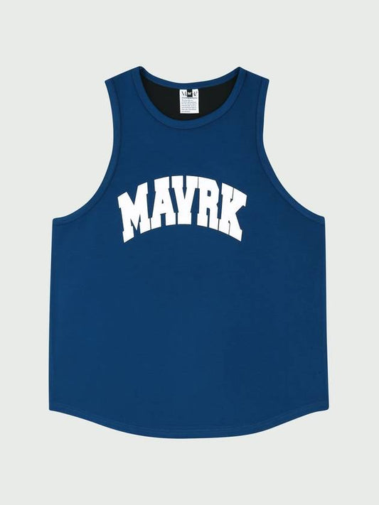 Unisex M Curved Logo Balance Sleeveless Blue - MAVRK - BALAAN 1