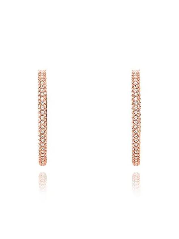 Dextera Crystal Large Hoop Earrings Rose Gold - SWAROVSKI - BALAAN 3