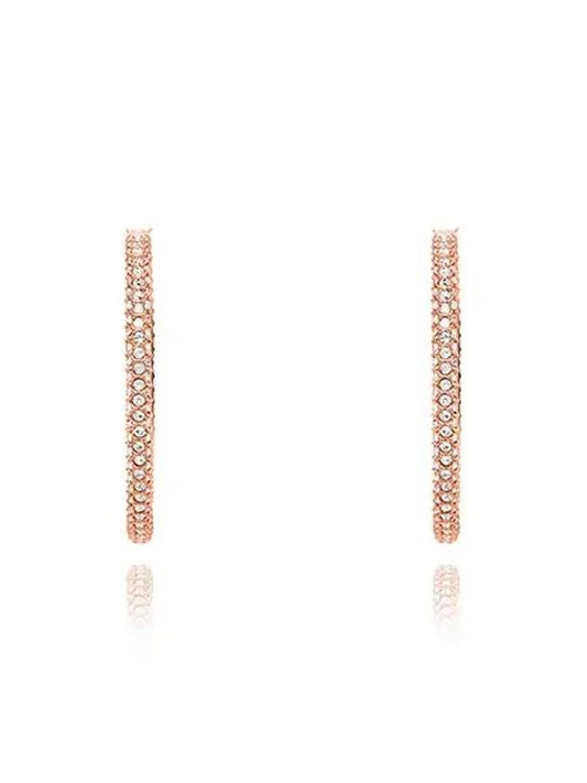 Dextera Crystal Large Hoop Earrings Rose Gold - SWAROVSKI - BALAAN 2