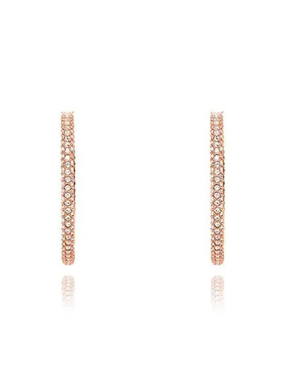 Dextera Crystal Large Hoop Earrings Rose Gold - SWAROVSKI - BALAAN 2