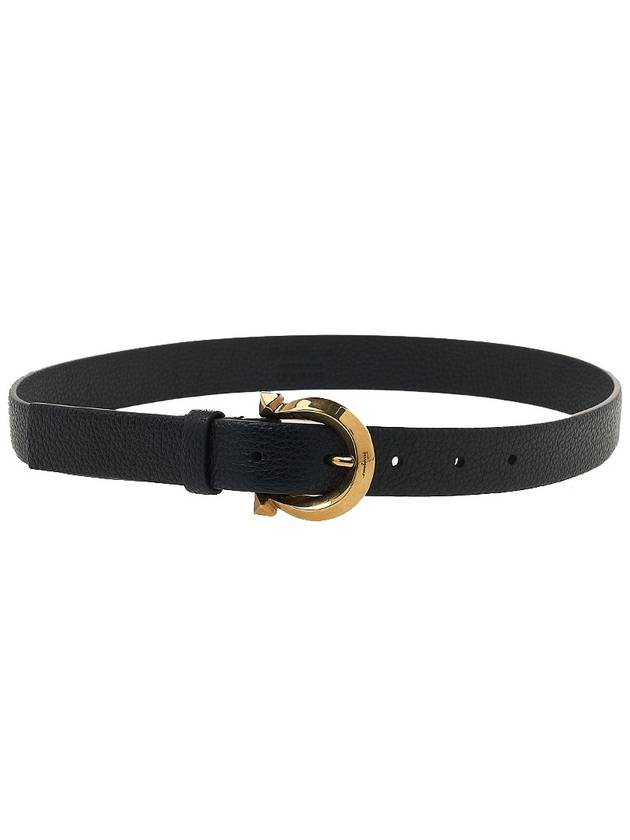 Gancini Buckle Leather Belt Black - SALVATORE FERRAGAMO - BALAAN 6