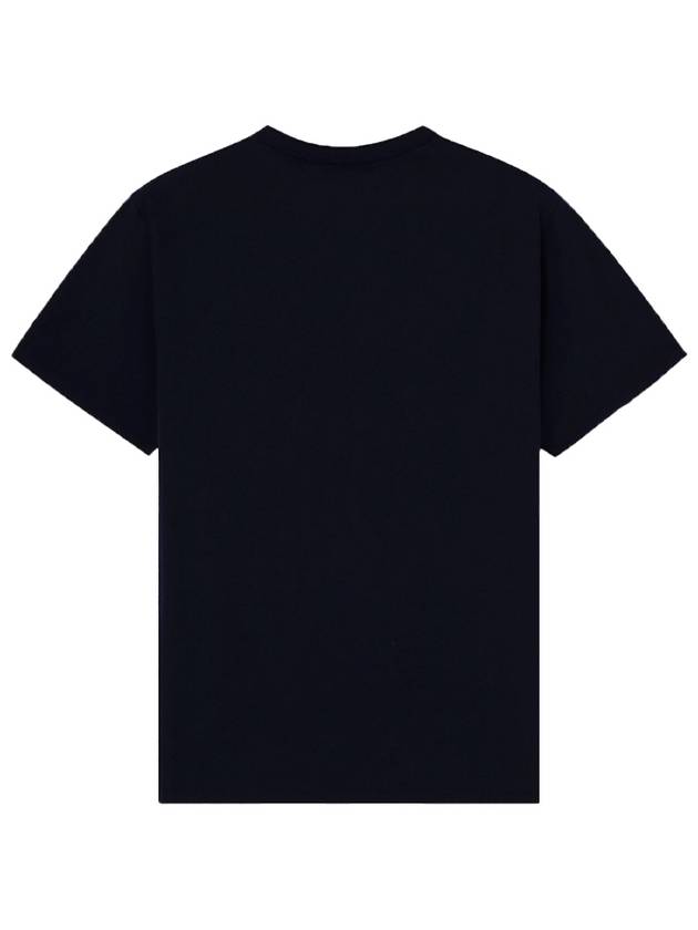 Navy Fox Patch Classic Pocket Cotton Short Sleeve T-Shirt Black - MAISON KITSUNE - BALAAN 3