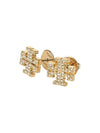 Crystal Logo Stud Earrings Gold - TORY BURCH - BALAAN 10