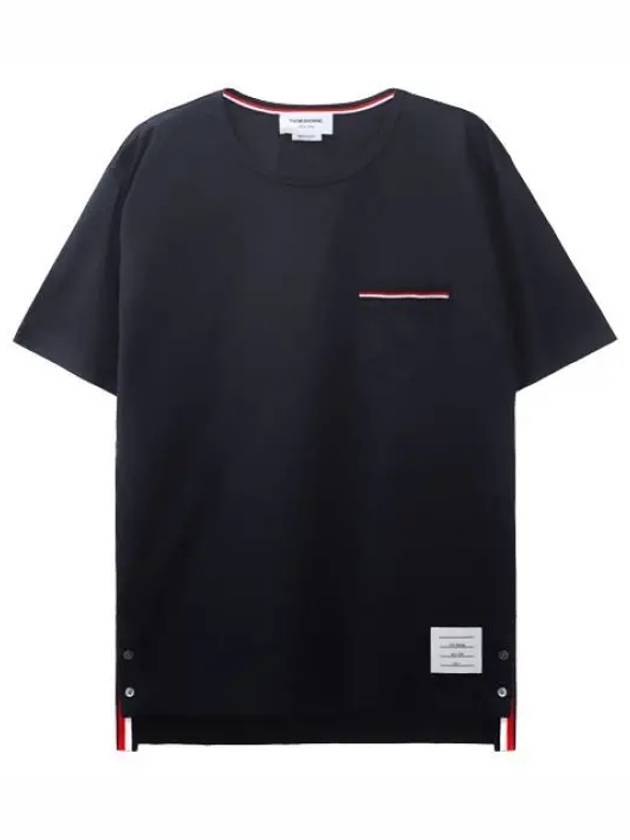 RWB Pocket Trimmed Medium Weight Jersey Cotton Short Sleeve T Shirt Men s - THOM BROWNE - BALAAN 1