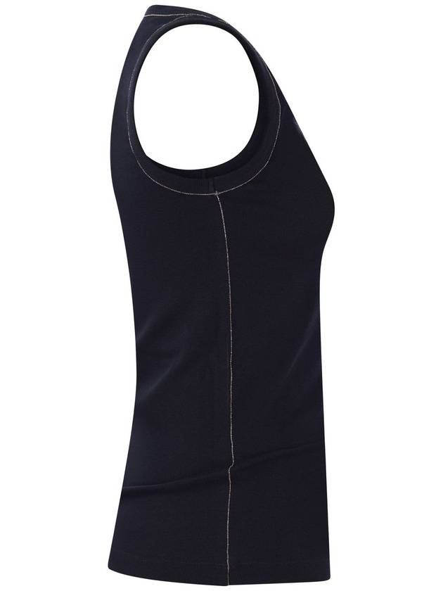 Ribbed Cotton Sleeveless Navy - FABIANA FILIPPI - BALAAN 4