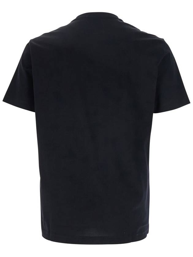 Blue T-Shirt With Logo On The Front Tone-On-Tone In Cotton Man - EMPORIO ARMANI - BALAAN 2