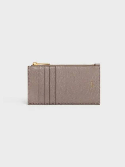 Essential Zipper Compact Grain Calfskin Card Wallet Pebble - CELINE - BALAAN 2