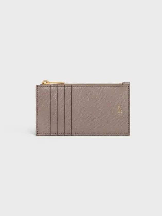 Essential Zipper Compact Grain Calfskin Card Wallet Pebble - CELINE - BALAAN 2