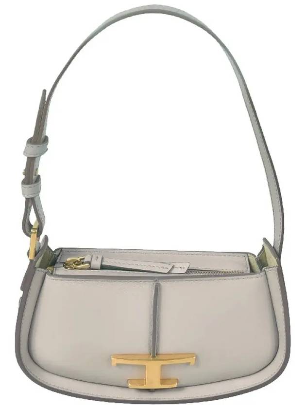 T Timeless Leather Shoulder Bag Grey - TOD'S - BALAAN 3