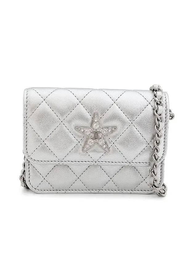 Star Cubic Chain Mini Bag Silver Lambskin 3ET2592 - CHANEL - BALAAN 1