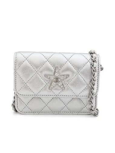 Star Cubic Chain Mini Bag Silver Lambskin 3ET2592 - CHANEL - BALAAN 1