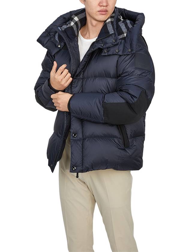 Hooded Nylon Down Padding Navy - BURBERRY - BALAAN 7