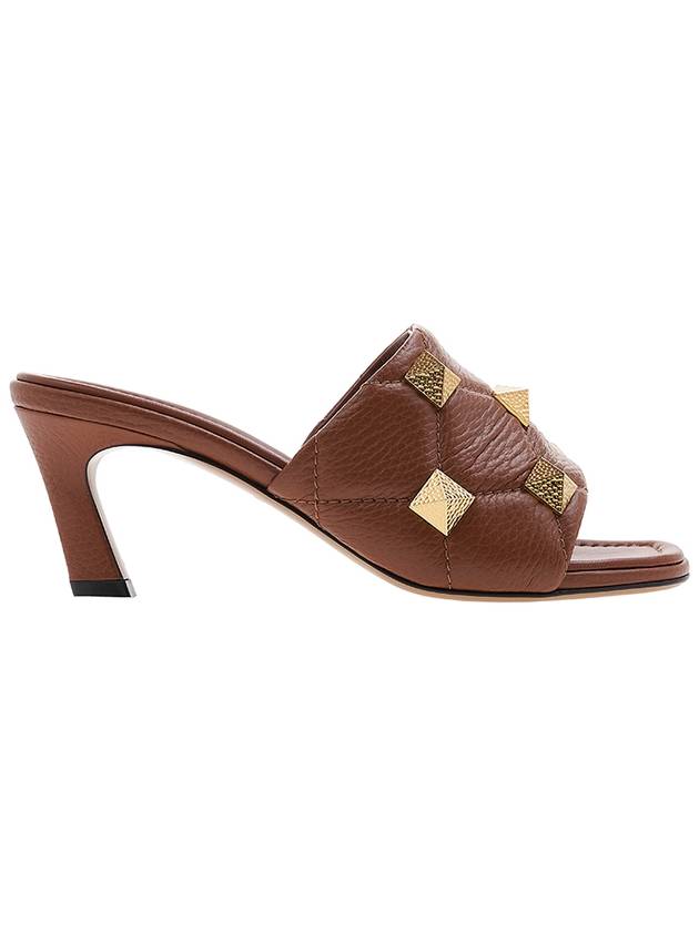 Roman Stud Slipper Heels Brown - VALENTINO - BALAAN 3