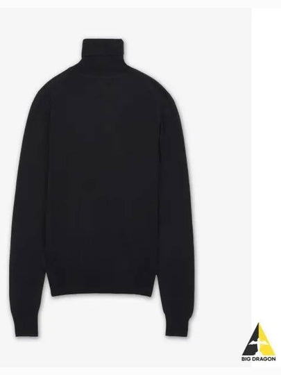 Cassandre Wool Turtle Neck Black - SAINT LAURENT - BALAAN 2