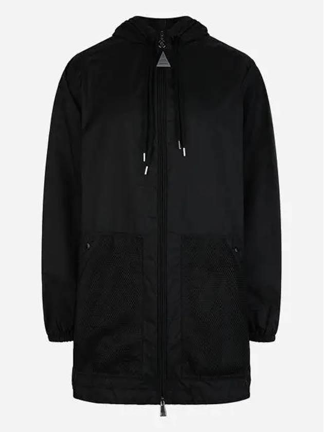 Women's Iole Logo Patch Windbreaker Black - MONCLER - BALAAN 2