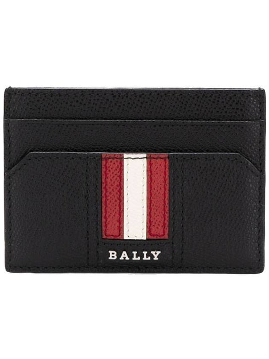 Taklipos Leather Card Holder Black - BALLY - BALAAN.