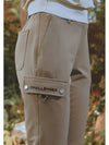 Women s poly stretch weakly brushed cargo jogger pants light beige - CHALLENGER - BALAAN 4