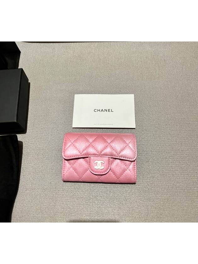 Gold Hardware CC Logo Classic Lambskin Flap Card Wallet Light Pink - CHANEL - BALAAN 10