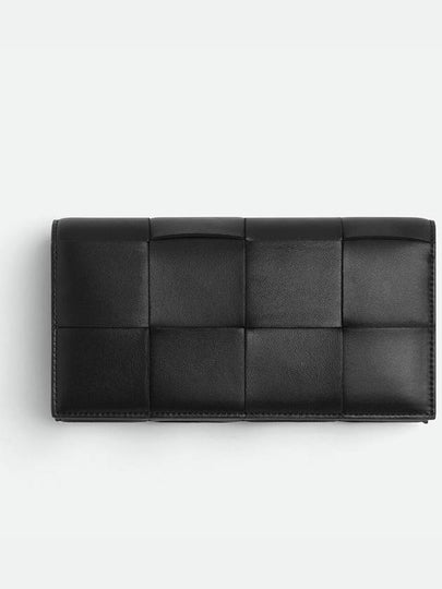 Intrecciato Large Flap Long Wallet Black - BOTTEGA VENETA - BALAAN 2