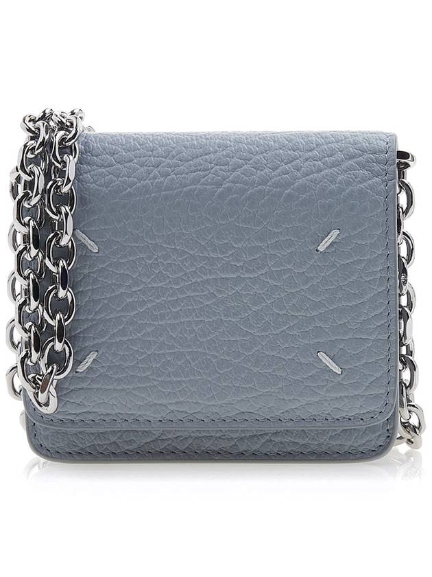 Embroidery Logo Chain Cald Wallet Blue - MAISON MARGIELA - BALAAN 2