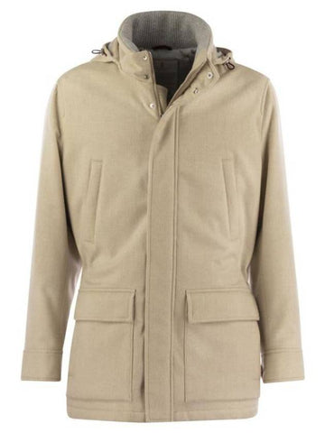 Cashmere Hooded Jacket Beige - BRUNELLO CUCINELLI - BALAAN 1