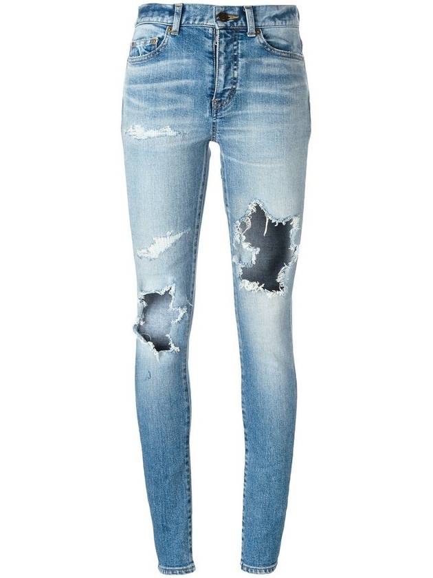 Destroyed Mupage Cotton Jeans Blue - SAINT LAURENT - BALAAN 2