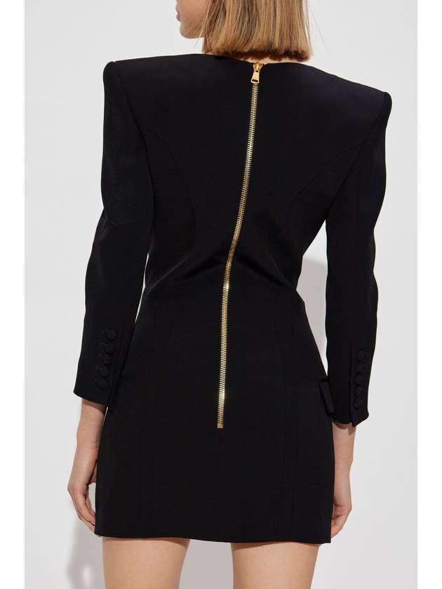 Balmain Dress With Decorative Buttons, Women's, Black - BALMAIN - BALAAN 4