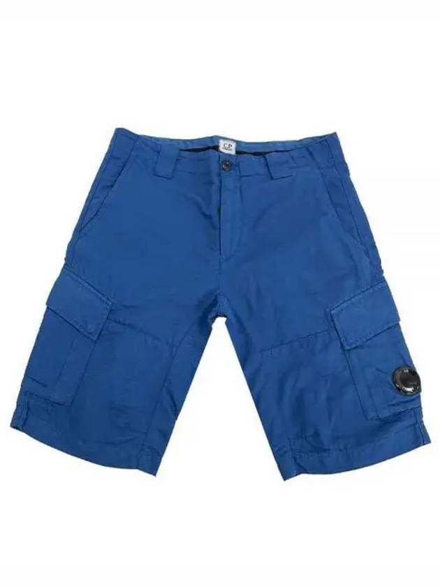 Men's Linen Bermuda Cargo Shorts Blue - CP COMPANY - BALAAN 2