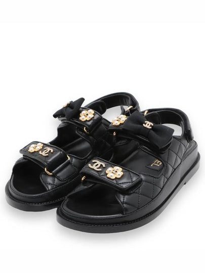 Velcro Pearl Ribbon Sandals Lambskin G40138 - CHANEL - BALAAN 2