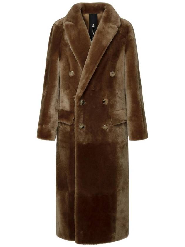 Blancha Long Brown Leather Fur Coat - BLANCHA - BALAAN 1