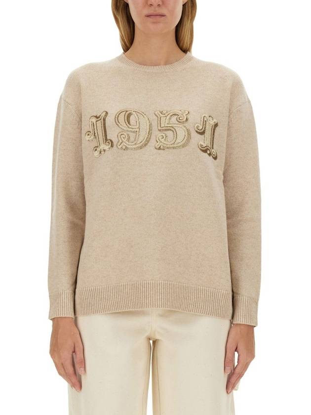 Plata crew neck knit top beige - MAX MARA - BALAAN 4