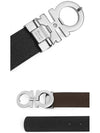 Gancini Reversible Adjustable Leather Belt Black - SALVATORE FERRAGAMO - BALAAN 4