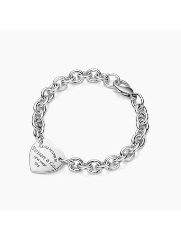 Return To Tiffany Heart Chain Bracelet Silver - TIFFANY & CO. - BALAAN 1