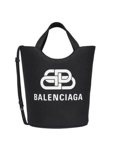 Wave Logo Medium Tote Bag Black - BALENCIAGA - BALAAN 1