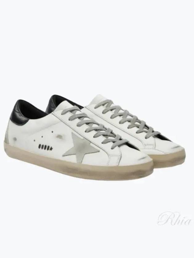 Men's Black Heel Tab Metal Stud Lettering Superstar Low Top Sneakers White - GOLDEN GOOSE - BALAAN 2