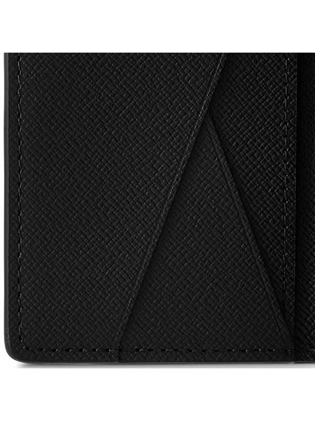 Pocket Organizer Taiga Leather Card Wallet Black - LOUIS VUITTON - BALAAN 5