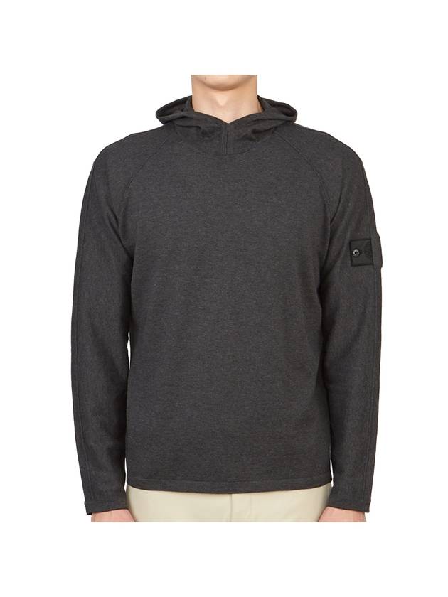 Men's Light Cotton Yarn Hoodie Charcoal - STONE ISLAND - BALAAN 1