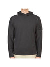 Men's Light Cotton Yarn Hoodie Charcoal - STONE ISLAND - BALAAN 1