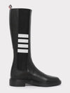 Logo Pebble Leather Chelsea Long Boots Black - THOM BROWNE - BALAAN 2