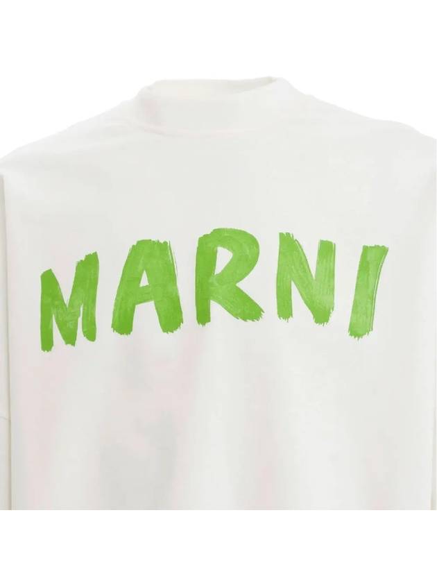 Logo Print Cotton Sweatshirt White - MARNI - BALAAN 5