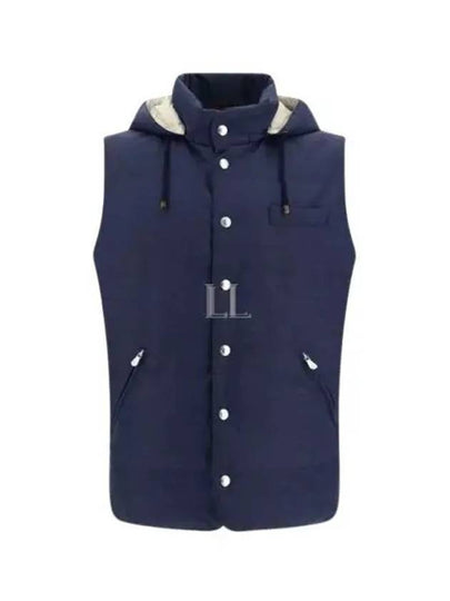 Hooded Padded Vest Navy - BRUNELLO CUCINELLI - BALAAN 2