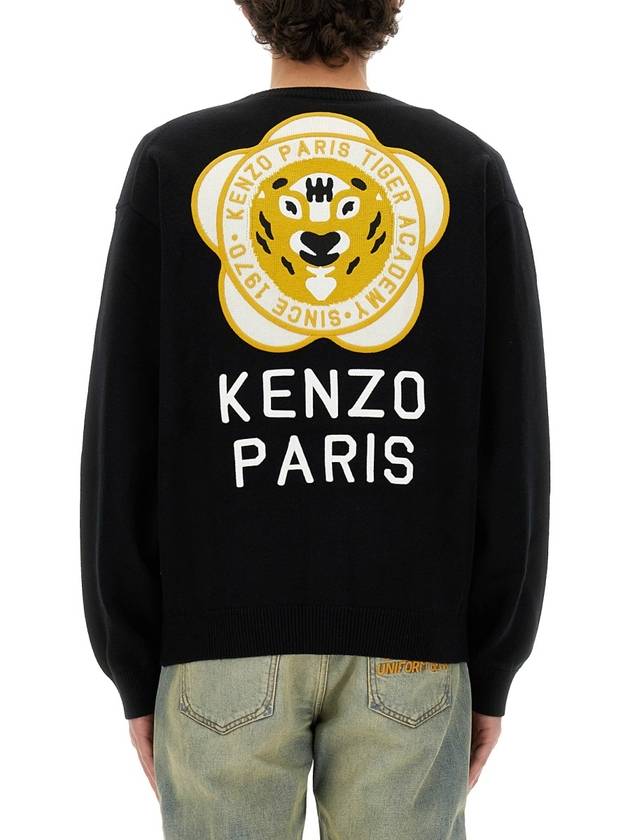 Tiger Academy Wool Cardigan Black - KENZO - BALAAN 4