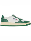 Women's Medalist Green Tab Leather Low Top Sneakers White - AUTRY - BALAAN 2